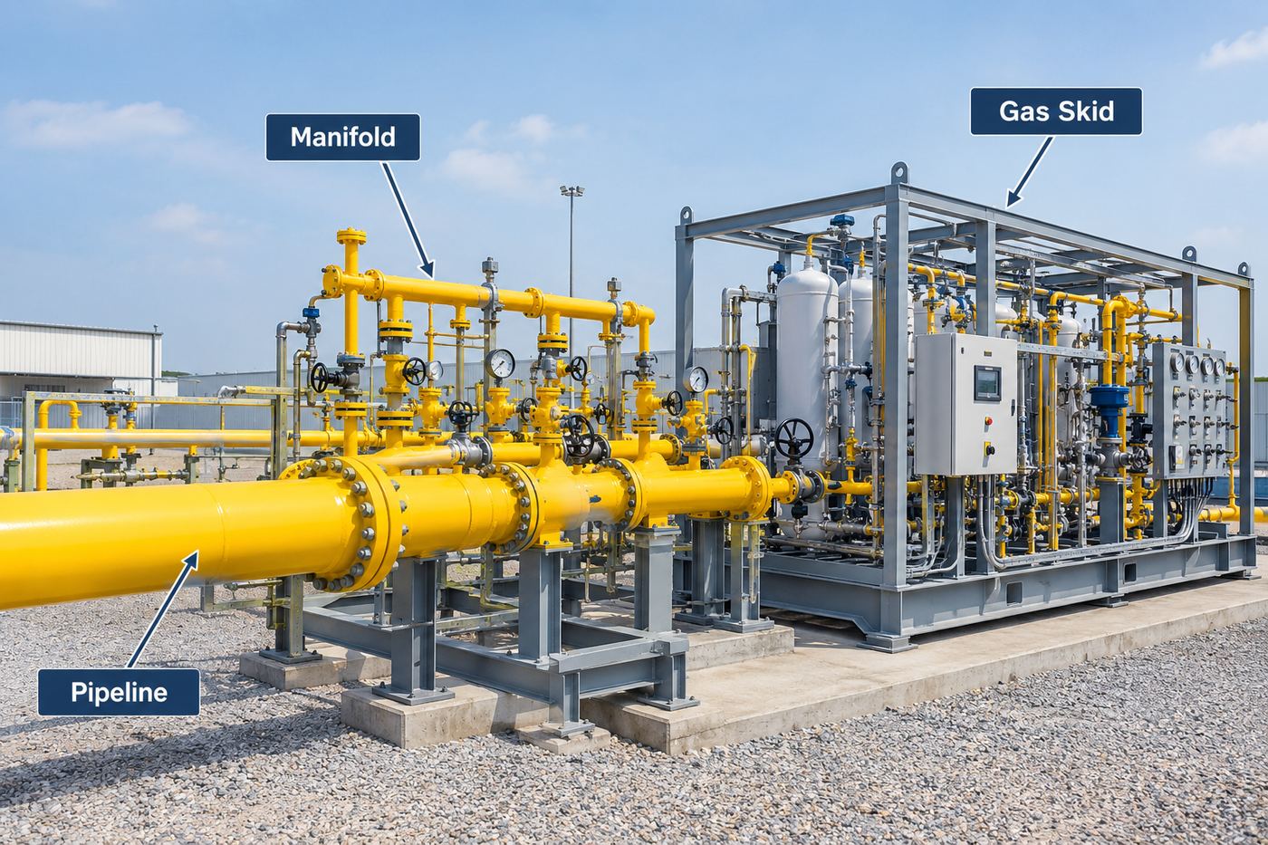 Fabrication of Pipelines, Manifold, Gas Skids